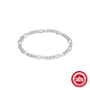 Simple S925 Sterling Silver Geometric Figaro Chain Ball Bead Chain Basic Ring Chain Stacking Bracelet With Electroplating