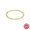 Simple S925 Sterling Silver Geometric Figaro Chain Ball Bead Chain Basic Ring Chain Stacking Bracelet With Electroplating