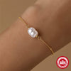 Simple S925 Sterling Silver Geometric Light Luxury Niche Cold Style Unisex Bracelet Necklace With Electroplating Design