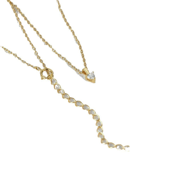 Simple S925 Sterling Silver Heart Shaped Stud Earrings And Necklace Set With O Chain And Electroplating