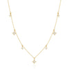 Simple S925 Sterling Silver Ins Style Geometric Star Diamond Stacked Women's Clavicle Necklace With Electroplating O Chain