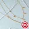 Simple S925 Sterling Silver Ins Style Geometric Star Moon Stacked Women's Necklace With Electroplating