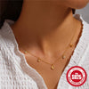 Simple S925 Sterling Silver Ins Style Geometric Star Moon Stacked Women's Necklace With Electroplating