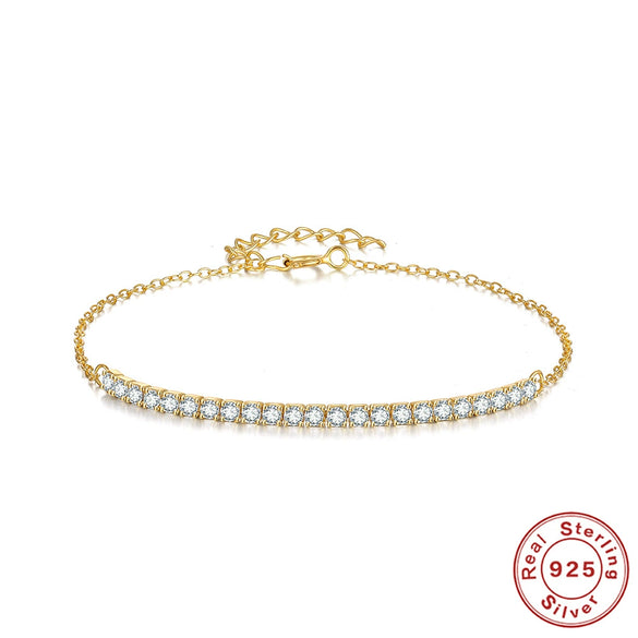 Simple S925 Sterling Silver Joker Adjustable Five Pointed Star Bracelet For Women With Electroplating Treatment