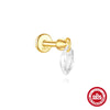 Simple S925 Sterling Silver Kite Zircon Stitching Tassel Piercing Earrings With Electroplating For Women