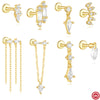 Simple S925 Sterling Silver Kite Zircon Stitching Tassel Piercing Earrings With Electroplating For Women