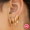 Simple S925 Sterling Silver Square Geometric Vintage Earrings For Women