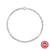 Simple S925 Sterling Silver Texturized Base Chain Bracelet For Women With Geometric Styling And Electroplating