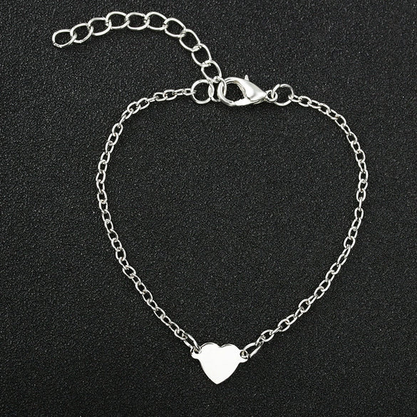 Simple Sexy Heartshaped Handmade Alloy Women's Love Heart Bracelet With Electroplating