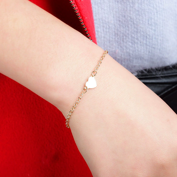 Simple Sexy Heartshaped Handmade Alloy Women's Love Heart Bracelet With Electroplating