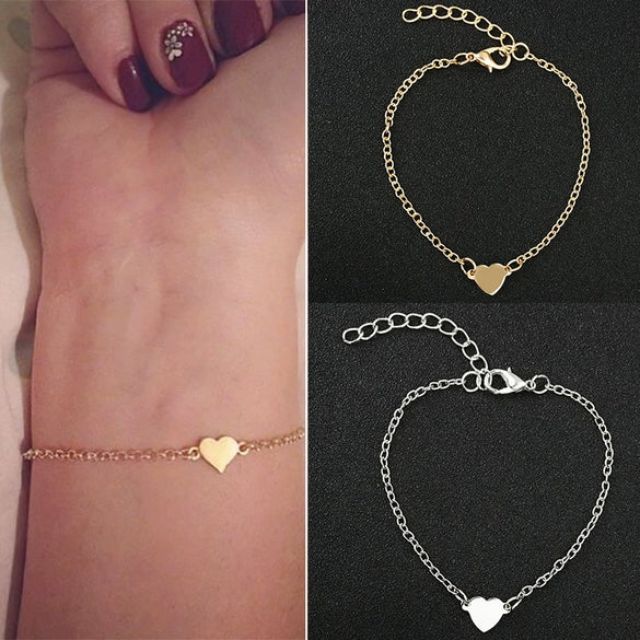 Simple Sexy Heartshaped Handmade Alloy Women's Love Heart Bracelet With Electroplating