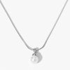 Simple Shell Bead Pendant Necklace For Women Fashion Geometric Style Stainless Steel And Pearl Material Electroplating Process