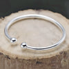 Simple Silver Plated Copper Open Bead Bracelet Fashion Electroplated Jewelry For Women