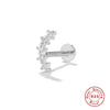Simple Single Row Diamond S925 Sterling Silver Geometric Flat Head Thread Puncture Cartilage Earrings For Unisex