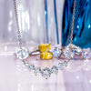 Simple Smile Seven Princess Necklace Pendant In 925 Sterling Silver With Pt950 Platinum Electroplated Clavicle Chain For Women