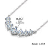 Simple Smile Seven Princess Necklace Pendant In 925 Sterling Silver With Pt950 Platinum Electroplated Clavicle Chain For Women