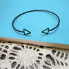 Simple Smooth Silver Plated Metal C Shaped Double Bead Adjustable Bracelet For Women Electroplated Minimalist Style