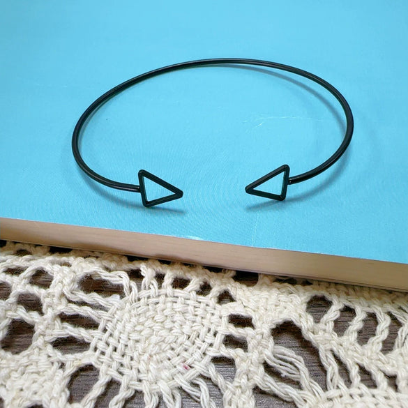 Simple Smooth Silver Plated Metal C Shaped Double Bead Adjustable Bracelet For Women Electroplated Minimalist Style