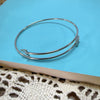 Simple Smooth Silver Plated Metal C Shaped Double Bead Adjustable Bracelet For Women Electroplated Minimalist Style