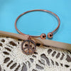 Simple Smooth Silver Plated Metal C Shaped Double Bead Adjustable Bracelet For Women Electroplated Minimalist Style