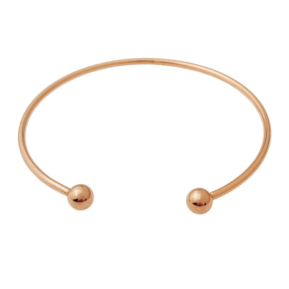 Simple Smooth Silver Plated Metal C Shaped Double Bead Adjustable Bracelet For Women Electroplated Minimalist Style