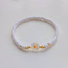 Simple Soft Ceramic Pieces Elaststring Beaded Daisy Hand Woven Glass Glaze Bohemian Vacation Style Women's Bracelet