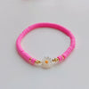 Simple Soft Ceramic Pieces Elaststring Beaded Daisy Hand Woven Glass Glaze Bohemian Vacation Style Women's Bracelet