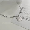 Simple Square Letter Titanium Steel Necklace With Stitching Chain Geometric Design Cold Style Couple Accessories