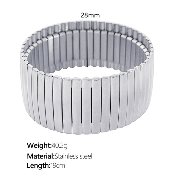Simple Square Plaid 316L Stainless Steel Gold Plated Electroplating Niche Geometry Bracelet