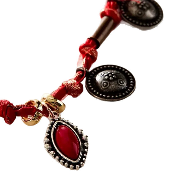 Simple Stainless Steel And Titanium Steel Handwoven Bracelet Anklet With Round Silver Coin Zircon Electroplated Geometric Design