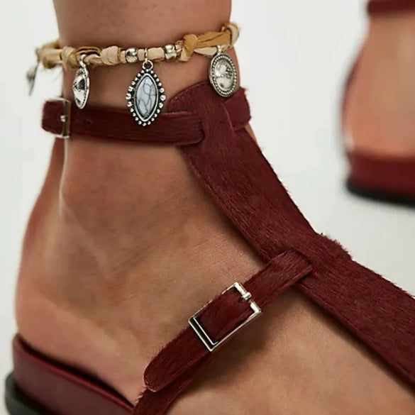 Simple Stainless Steel And Titanium Steel Handwoven Bracelet Anklet With Round Silver Coin Zircon Electroplated Geometric Design