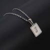 Simple Stainless Steel And 316L Stainless Steel Letter Square Shell Pendant Necklace For Women