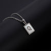 Simple Stainless Steel And 316L Stainless Steel Letter Square Shell Pendant Necklace For Women