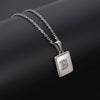 Simple Stainless Steel And 316L Stainless Steel Letter Square Shell Pendant Necklace For Women