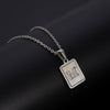 Simple Stainless Steel And 316L Stainless Steel Letter Square Shell Pendant Necklace For Women