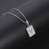 Simple Stainless Steel And 316L Stainless Steel Letter Square Shell Pendant Necklace For Women