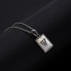 Simple Stainless Steel And 316L Stainless Steel Letter Square Shell Pendant Necklace For Women