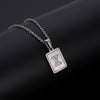 Simple Stainless Steel And 316L Stainless Steel Letter Square Shell Pendant Necklace For Women