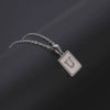 Simple Stainless Steel And 316L Stainless Steel Letter Square Shell Pendant Necklace For Women