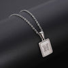 Simple Stainless Steel And 316L Stainless Steel Letter Square Shell Pendant Necklace For Women