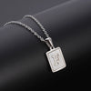 Simple Stainless Steel And 316L Stainless Steel Letter Square Shell Pendant Necklace For Women