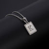 Simple Stainless Steel And 316L Stainless Steel Letter Square Shell Pendant Necklace For Women