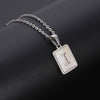 Simple Stainless Steel And 316L Stainless Steel Letter Square Shell Pendant Necklace For Women