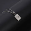 Simple Stainless Steel And 316L Stainless Steel Letter Square Shell Pendant Necklace For Women