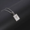 Simple Stainless Steel And 316L Stainless Steel Letter Square Shell Pendant Necklace For Women