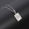 Simple Stainless Steel And 316L Stainless Steel Letter Square Shell Pendant Necklace For Women