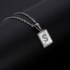 Simple Stainless Steel And 316L Stainless Steel Letter Square Shell Pendant Necklace For Women