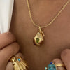 Simple Stainless Steel And Titanium Steel Necklace With Fruit Pattern Pendant Electroplated