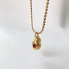 Simple Stainless Steel And Titanium Steel Necklace With Fruit Pattern Pendant Electroplated
