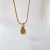 Simple Stainless Steel And Titanium Steel Necklace With Fruit Pattern Pendant Electroplated